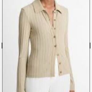 H&M Beige Ribbed Cardigan